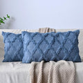 Set of 2 Soft Moroccan Throw Pillow Covers 12x20 Inch Plush Boho Decorative by Cozoomy