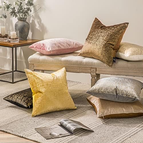 Phantoscope Pack of 2 Sparkling Velvet Decorative Solid Throw Decorative Pillow - Image 5