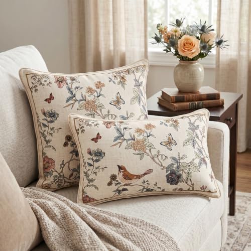 ISAENNE Designer Vintage Linen Throw Pillow Cover - Image 3