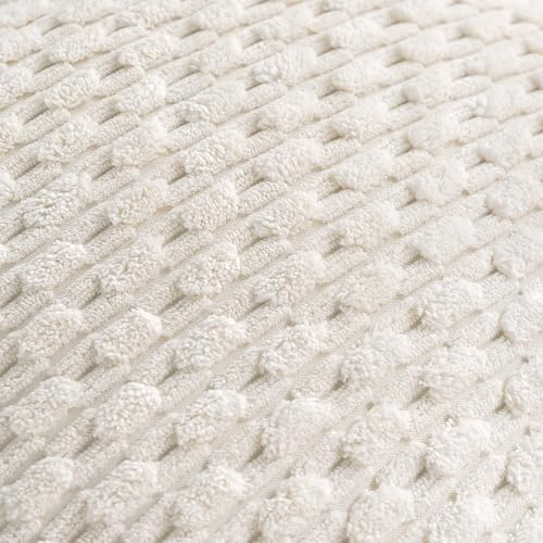 Set of 4 Pink Beige White Decorative Throw Pillow Covers 12x20 Inch Corduroy - Image 4