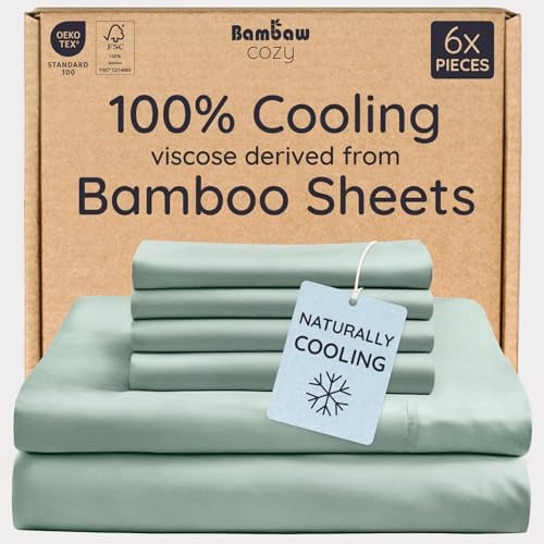 Bambaw 100% Viscose Derived from Bamboo Sheets Queen Size Set – 6pcs Deep by Bambaw