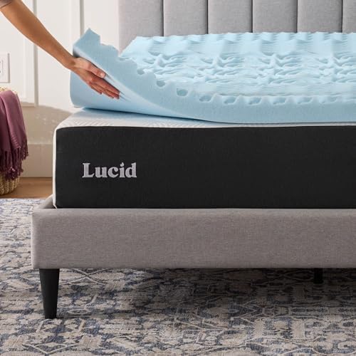 LUCID 3 Inch Gel Memory Foam Mattress Topper, King size – 5 Zones – Cooling Gel - Image 6