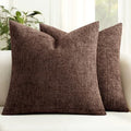 MIULEE Fall Couch Pillow Covers Textured Chenille 20x20 Beaver Fur by MIULEE