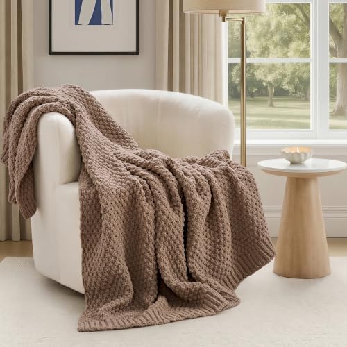 EVERGRACEHOME Chunky Chenille Knit Throw Blanket, 60 x 80 by EVERGRACE