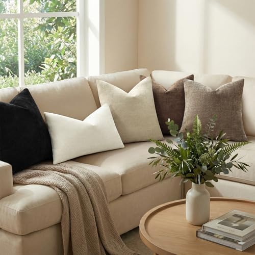 decorUhome Chenille Decorative Throw Pillow Covers 26x26 Set of 2 - Image 5