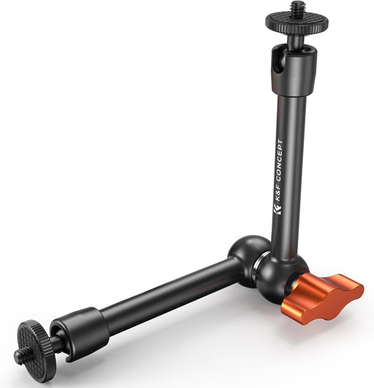 K&F CONCEPT 9.8" Magic Arm, 1/4" Screw Camera Mount Arm 360° Ball Heads for DSLRs, Monitor, Flash, LED Light, Microphone, Camera Cage, Action Camera