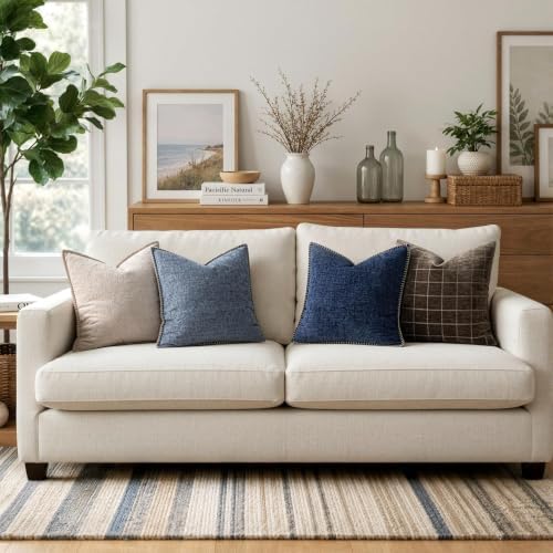 MIULEE Decorative Couch Throw Pillow Covers 16x16 Inch Navy 2 Pack - Image 5