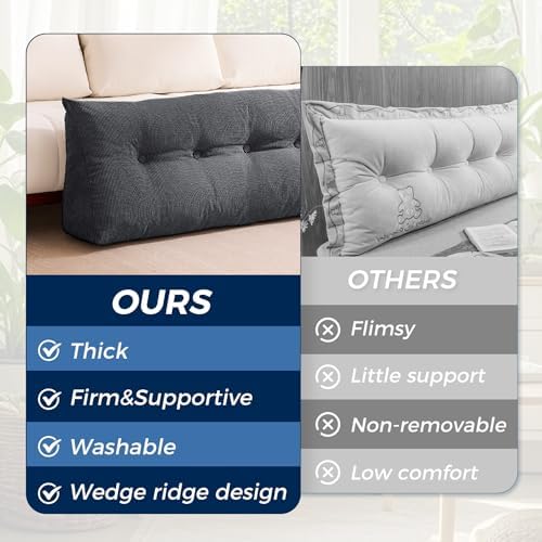 IASEAHK Headboard Pillow Queen, Wedge Pillow Headboard - Image 4