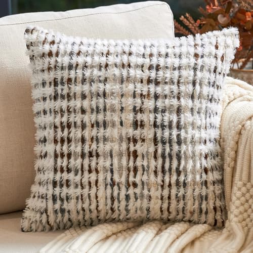 Aeckself Boho Chenille Tufted Pillow Cover 18 x 18 Inch, Decorative Square by AECKSELF