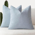 Foindtower Decorative Textured Boucle Throw Pillow Covers 22x22 Light Blue by Foindtower