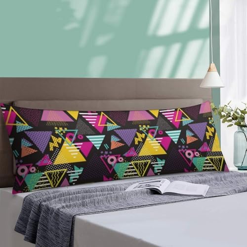 Retro 80s 90s Body Pillow Pillowcase Retro Memphis Pattern Long Body Pillow - Image 5