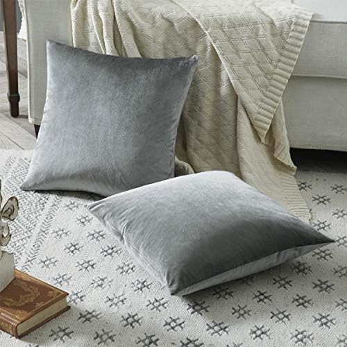 GIGIZAZA Decorative Throw Pillow Covers 20 x 20, Deep Grey Sofa Pillow Covers - Image 5