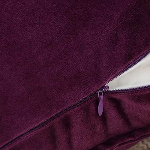 Velvet Purple Throw Pillow Covers 20”x20”Pack of 2 Soft Decorative - Image 4