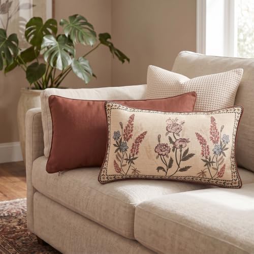 ISAENNE Designer Vintage Linen Throw Pillow Cover - Image 2