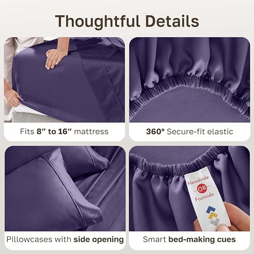 California Design Den 100% Cotton Sateen King Size Bed Sheet Set - Image 4
