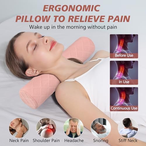 Cozyhealth Cervical Roll Pillow, Medium Soft Memory Foam Neck Round Pillow - Image 3