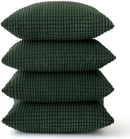 MIULEE Decorative Pillow Covers 18x18 Inch Set of 4 Christmas Dark Green - Image 6