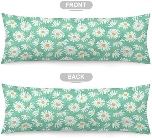 Green Daisy Body Pillow Cover Daisies Pillowcase - Image 3
