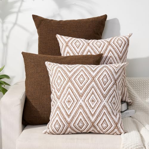 HPUK Throw Pillow Covers 18x18, Chocolate Couch Pillow Covers by HPUK