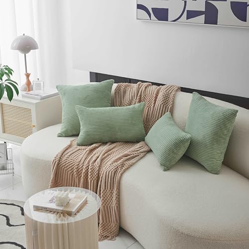 Home Brilliant Sage Green Throw Pillow Covers Couch Pillow Covers Set of 2 - Image 5