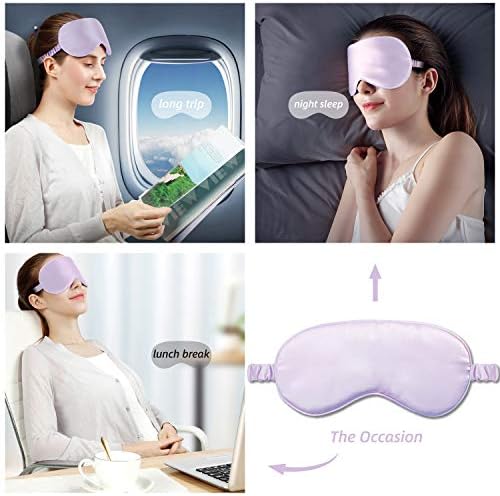 Silk Eye Mask for Sleeping Lavender Sleep Mask for Men Women, Soft Eye - Image 3