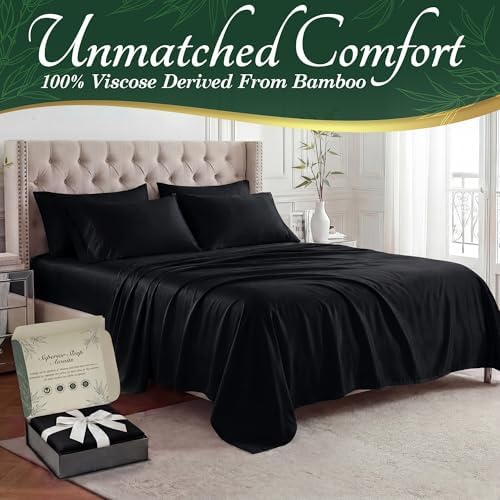 DECOLURE 100% Viscose Derived from Bamboo Sheets Full Size, Luxury 6 Pc Set - Image 2