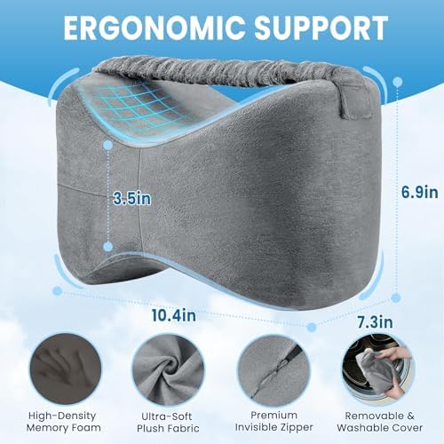Memory Foam Knee Leg Pillow for Side Sleepers - Image 2