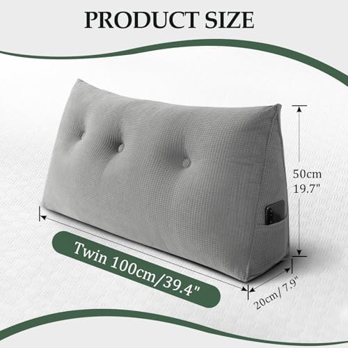 Headboard Pillow Twin, Wall Backrest Wedge Pillow Headboard - Image 2