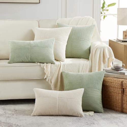 Fancy Homi 2 Packs Boho Cream Decorative Throw Pillow Covers 18x18 Inch - Image 6