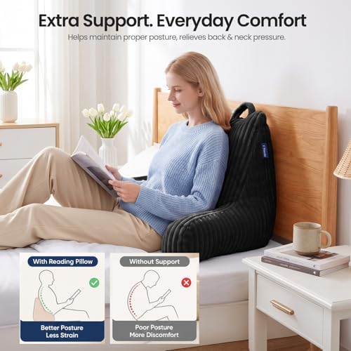 Reading Pillow for Sitting up in Bed, Adjustable Memory Foam Bed Rest Pillow - Image 3
