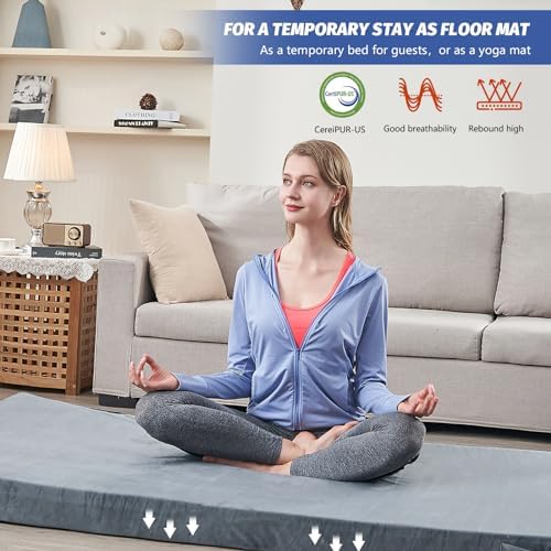 CYMULA Memory Foam Camping Mattress Pad, Sleeping Mat, Portable Roll Up Mattress - Image 5