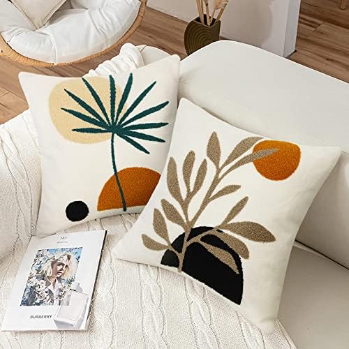 Merrycolor Boho Decorative Throw Pillow Covers 16x16 Boho Pillow Covers Tufted - Image 2