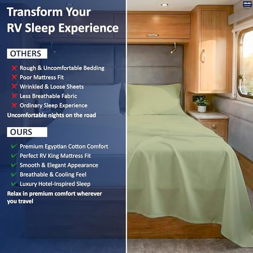 Cottingon 4 Piece RV King Sheets Fits 15" Deep, Egyptian Cotton - Image 5
