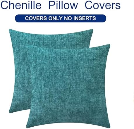 CaliTime Decorative Couch Throw Pillow Covers 20 X 20 Inches Teal - Image 6