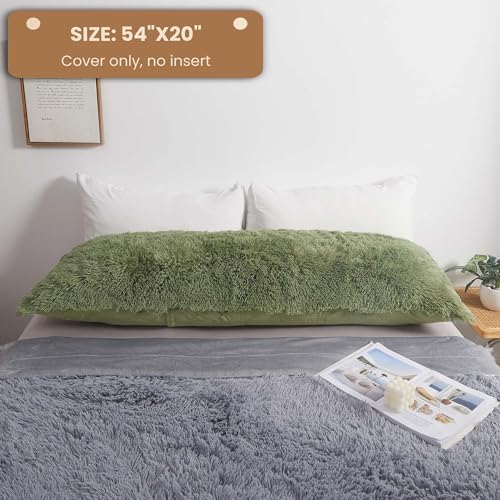 MEGO Luxury Fluffy Faux Fur Body Pillow Cover 20x54 - Image 3