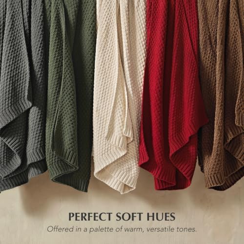 EVERGRACEHOME Chunky Chenille Knit Throw Blanket, 50 x 60, Pine Green - Image 7