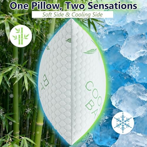 Shredded Memory Foam Pillows, Cooling Pillows King Size Set of 2 Adjustable - Image 5