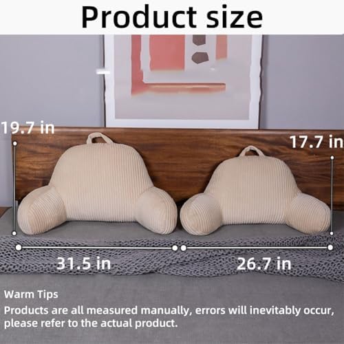 Reading Pillow for Bed Sitting Up, Flannel Back Pillow for Bed Sitting up - Image 6