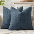 MIULEE Decorative Navy Blue Euro Sham Pillow Covers 24x24 Inch 2 Pack by MIULEE