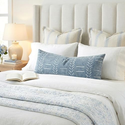 BlissBlush Coastal Blue Lumbar Pillow Cover 14x36 - Image 5