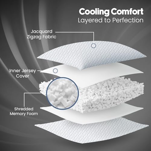 Utopia Bedding Shredded Memory Foam Pillows, Cooling Pillow, 2 Pack - Image 2