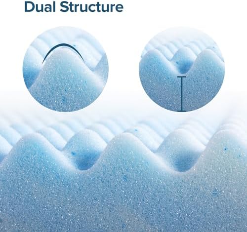 ZINUS 3 Inch Swirl Gel Cooling Memory Foam Mattress Topper, More Convenient - Image 3