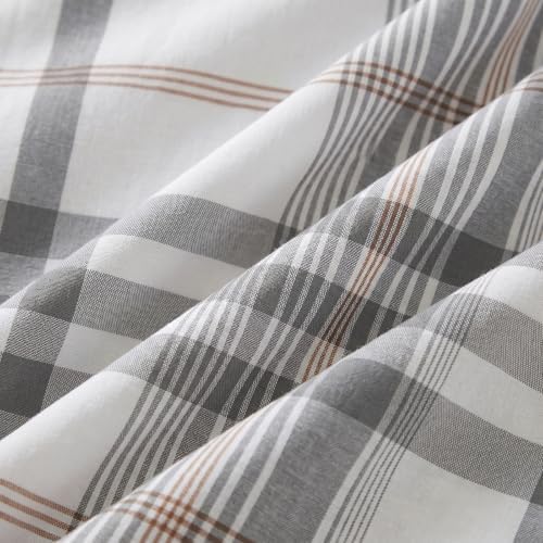 Merryword 100% Cotton Body Pillow Cover, 20 x 54, Washed Cotton Coral Plaid - Image 4