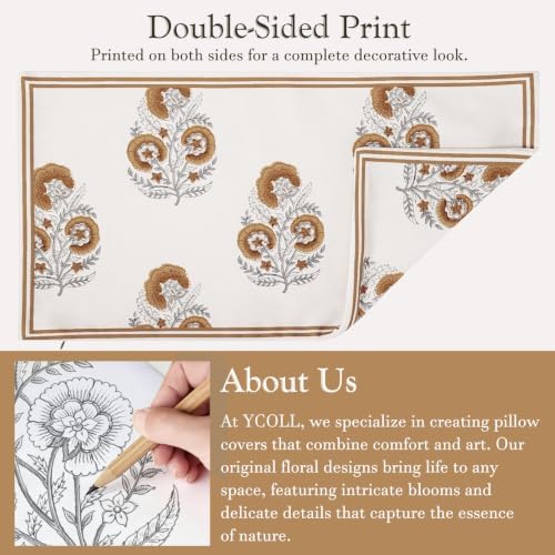 YCOLL Vintage Floral 12x20 Lumbar Pillow Cover Pack of 1, Double-Sided - Image 3