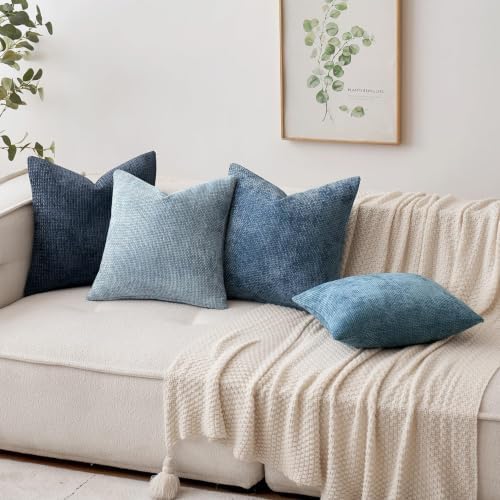 MIULEE Decorative Coastal Blue Euro Sham Pillow Covers 26x26 Inch 2 Pack - Image 3
