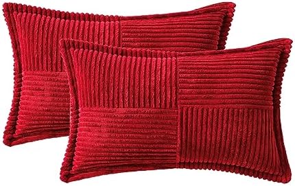 MIULEE Decorative Lumbar Throw Pillow Covers 12x20 Inch Red 2 Pack - Image 6