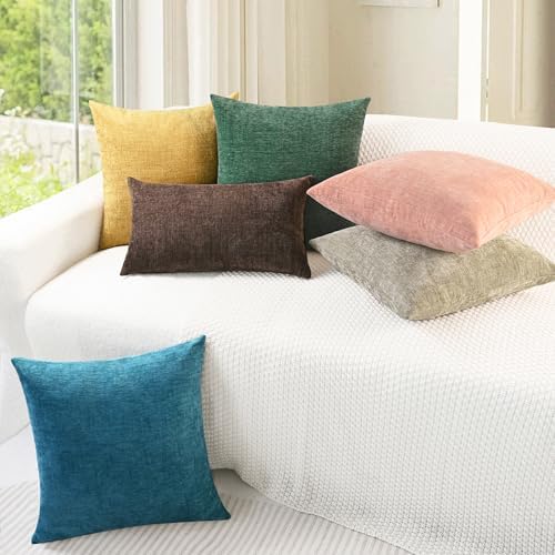 CaliTime Decorative Couch Throw Pillow Covers 20 X 20 Inches Dark Green - Image 4