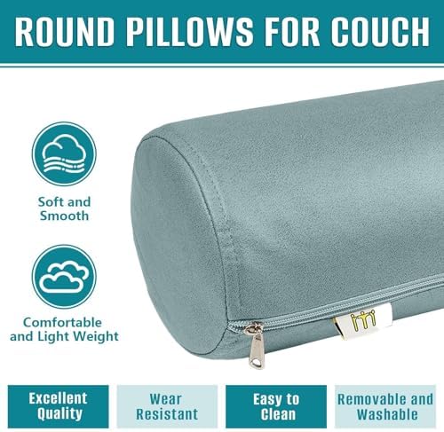 2 Pack Neck Roll Pillow, High-Density Foam Cylinder Bolster Pillow - Image 4