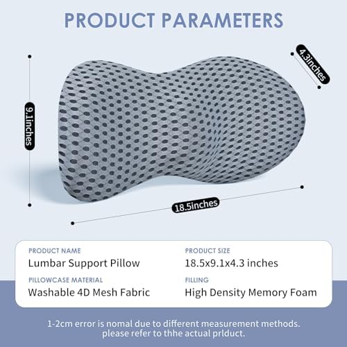 kasney Lumbar Support Pillow for Office Chair, Back Support Pillow - Image 5