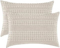 PHF Cotton Waffle Pillow Shams King Size 20" x 36", No Insert by PHF